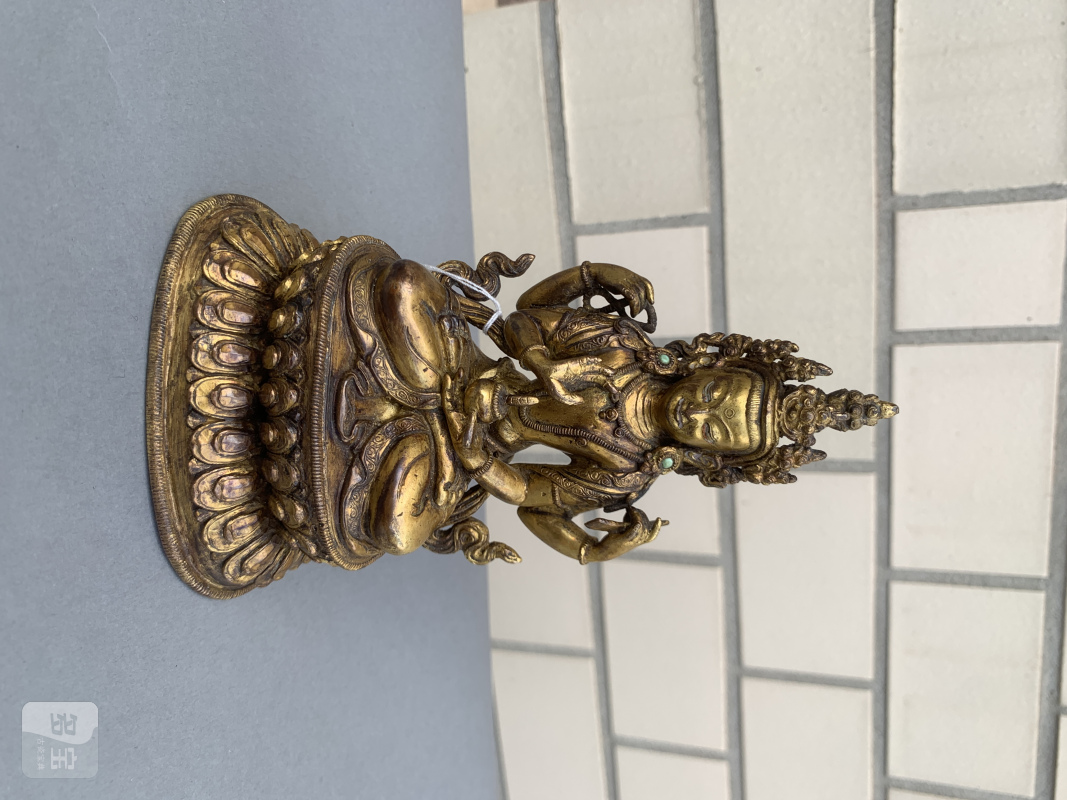 A GILT-COPPER FIGURE OF MANJUGOSHA - 图6